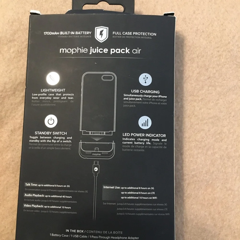 Mophie juice pack air battery charger iPhone 5s&5 . New never used.